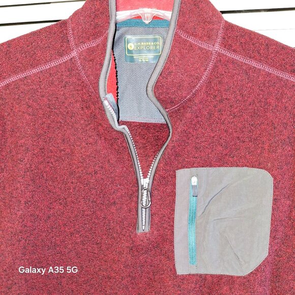 Mens G.H. Bass & Co. Explorer Maroon Heather Quarter-Zip Pullover Sweater XL Pol - Picture 3 of 7